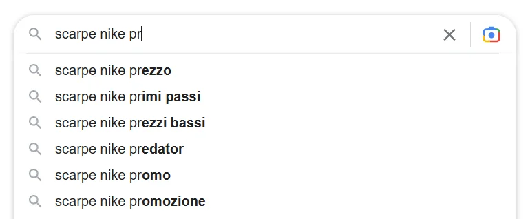 8 - Long-tail keywords - Completamento automatico